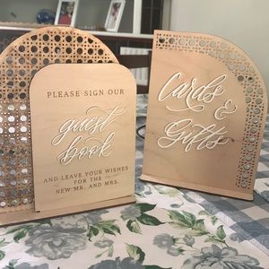 Rattan wedding signs